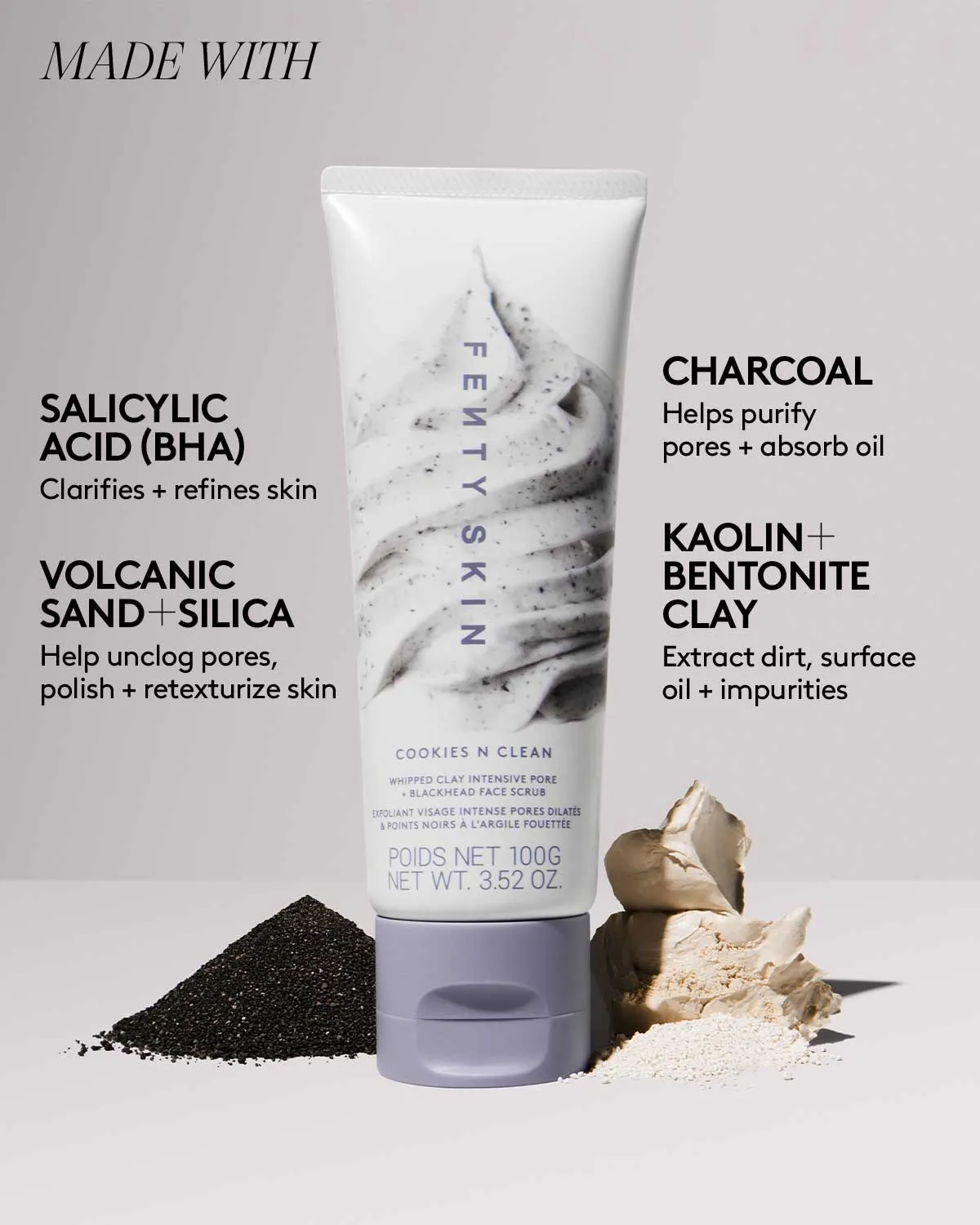 Cookies N Clean Whipped Clay Intensive Pore   Blackhead Face Scrub Fenty Beauty