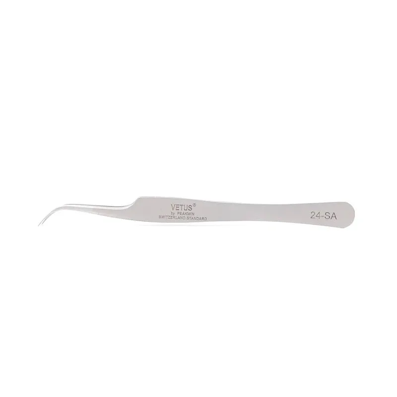 Genuine VETUS 24-SA tweezers for eyelash extensions, SILVER