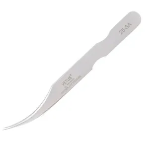Genuine VETUS 25-SA tweezers for eyelash extensions, SILVER