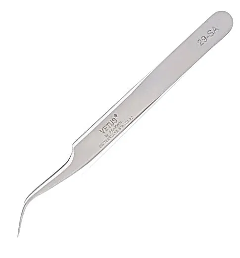 Genuine VETUS 29-SA tweezers for eyelash extensions, SILVER