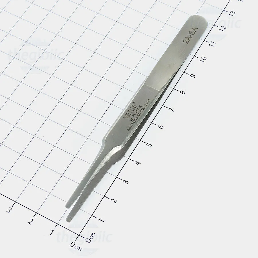 Genuine VETUS 2A-SA tweezers for eyelash extensions, SILVER