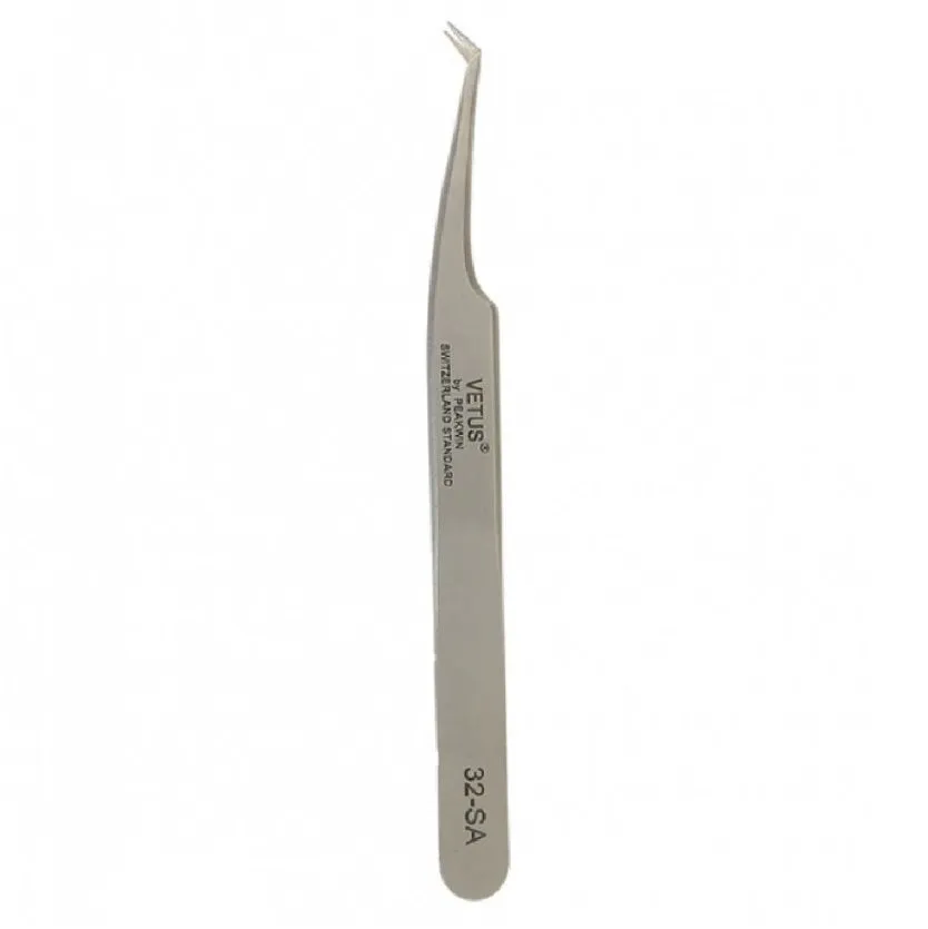Genuine VETUS 32-SA tweezers for eyelash extensions, SILVER