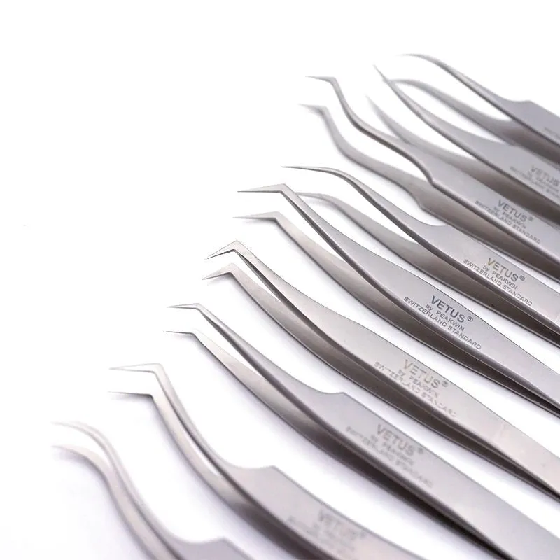 Genuine VETUS 5B-SA tweezers for eyelash extensions, SILVER