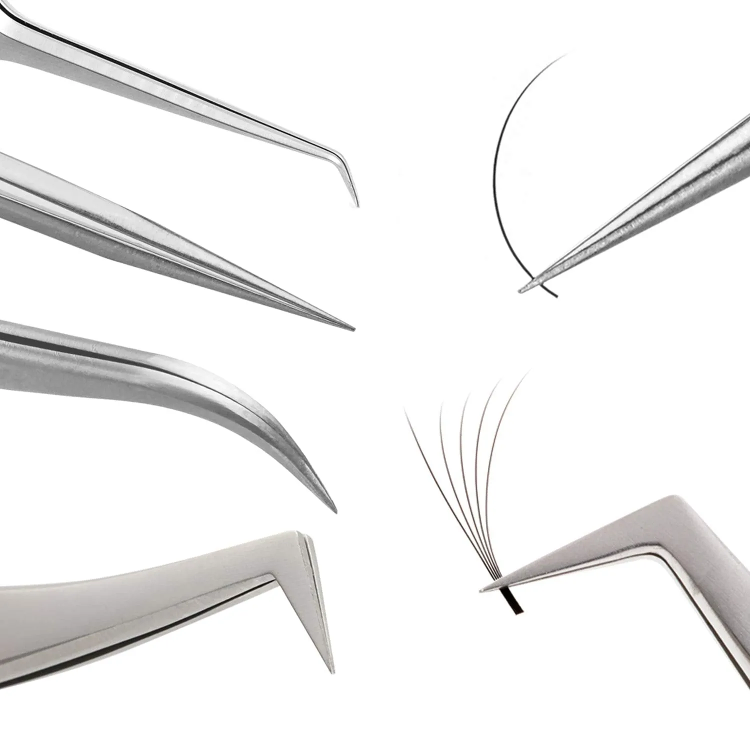 Genuine VETUS 5B-SA tweezers for eyelash extensions, SILVER