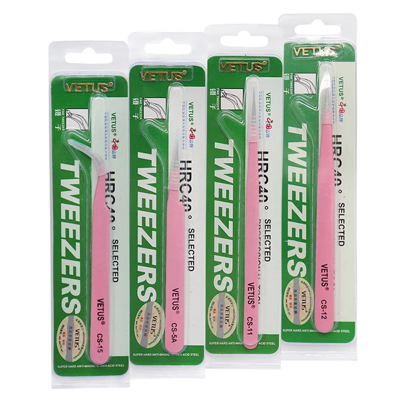 Genuine VETUS CS-11 tweezers for eyelash extensions, PINK