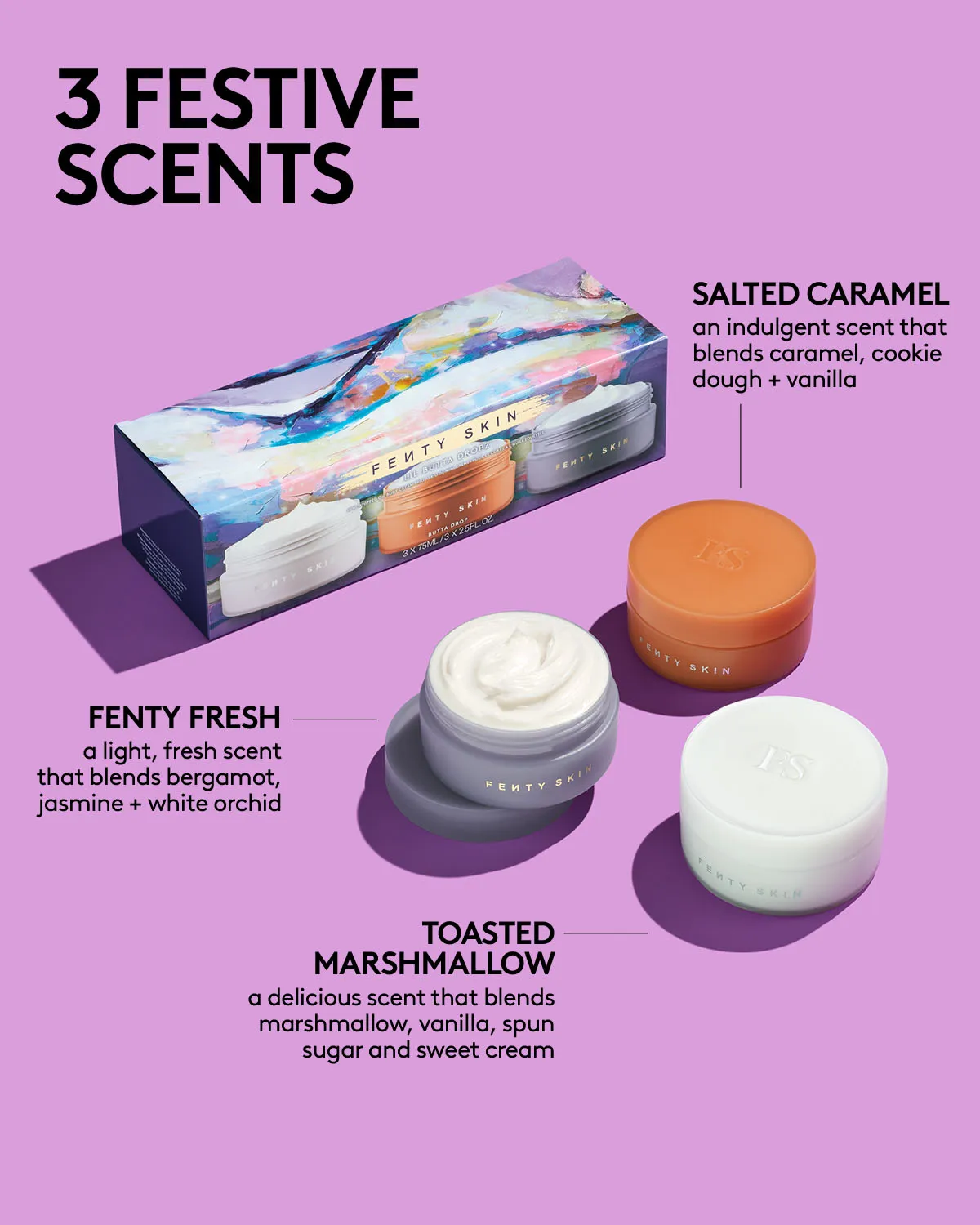 Lil Butta Dropz Mini Shimmering Whipped Oil Body Cream Trio Fenty Beauty